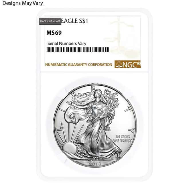 1 oz Burnished Silver American Eagle NGC/PCGS MS/SP 69 (Random Year)