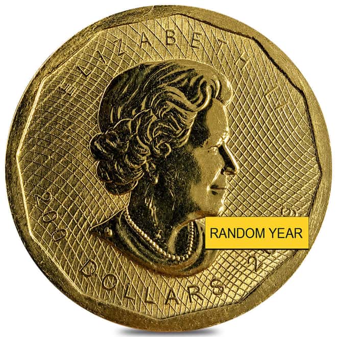 1 oz Canadian Gold Maple Leaf $200 Coin .99999 Fine Scruffy (Random Year)