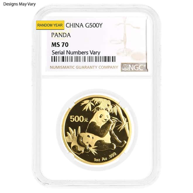 1 oz Chinese Gold Panda NGC / PCGS MS 70 (Random Year)