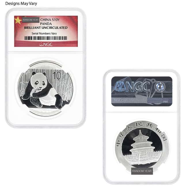 1 oz Chinese Silver Panda NGC / PCGS Gem BU (Random Year)