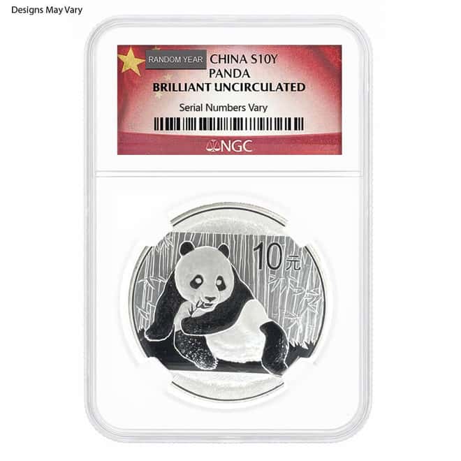 1 oz Chinese Silver Panda NGC / PCGS Gem BU (Random Year)