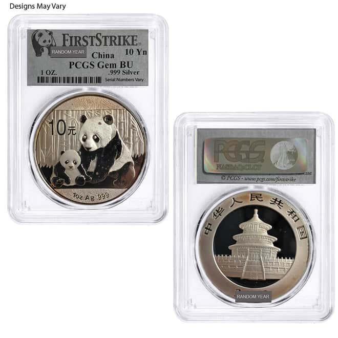1 oz Chinese Silver Panda NGC / PCGS Gem BU (Random Year)