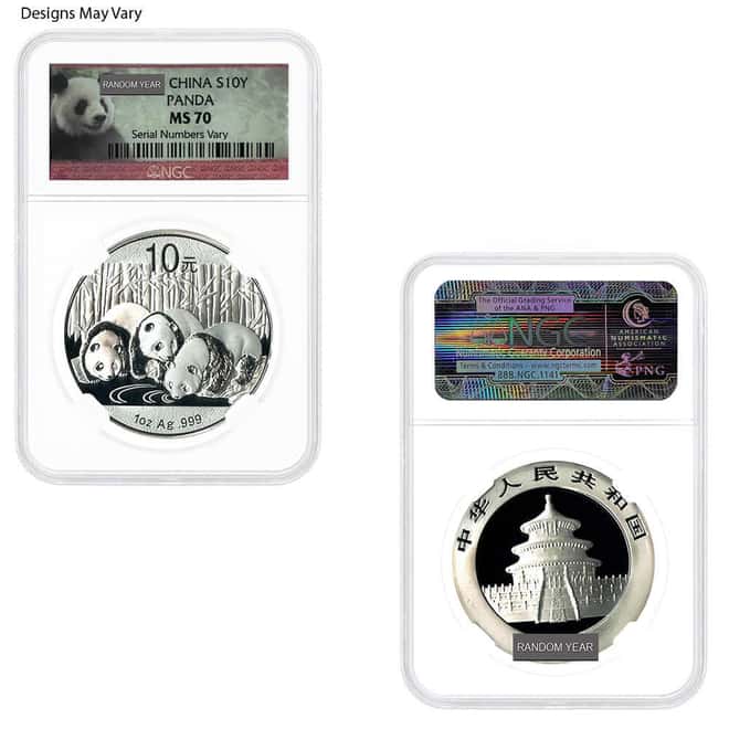 1 oz Chinese Silver Panda NGC / PCGS MS 70 (Random Year)