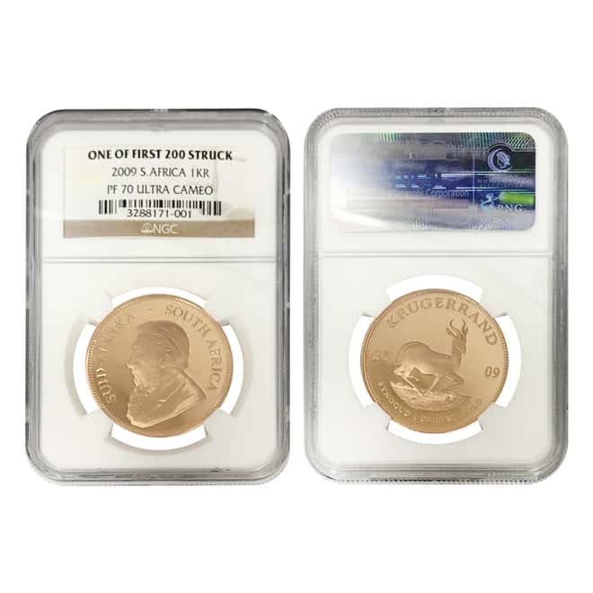 2009 1.85 oz Proof Gold South African Krugerrand 4-Coin Set NGC PF 70 UCAM First Struck (w/Box & COA)