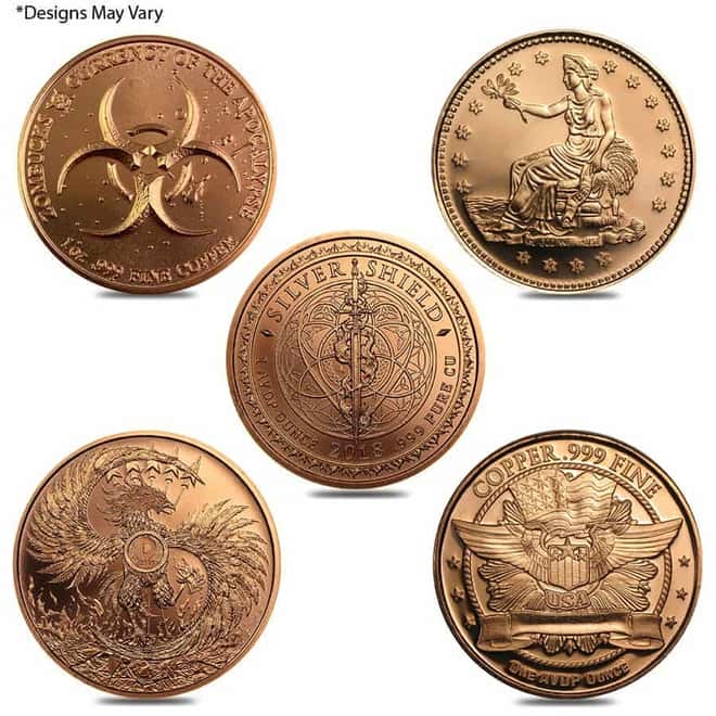 1 oz Copper Generic Round .999 Fine