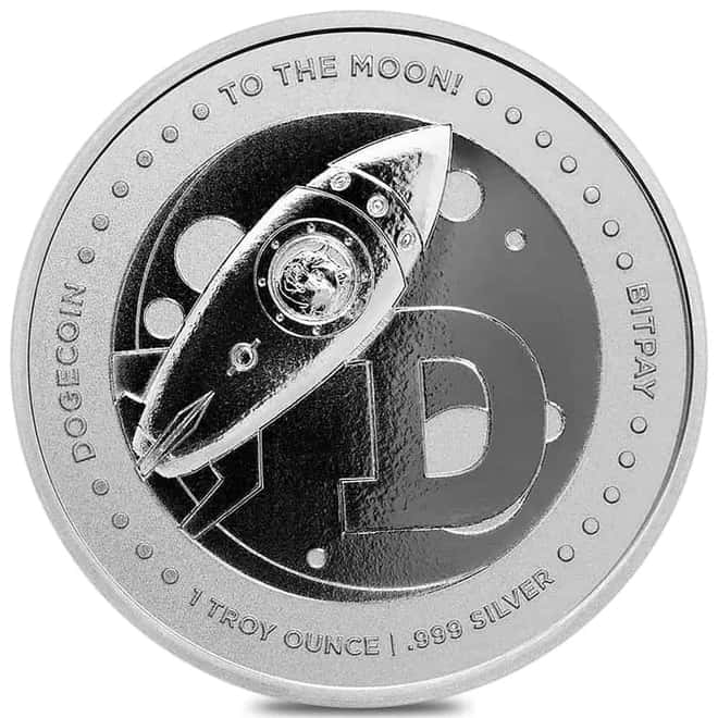 1 oz DOGE Dogecoin Silver Round .999 Fine