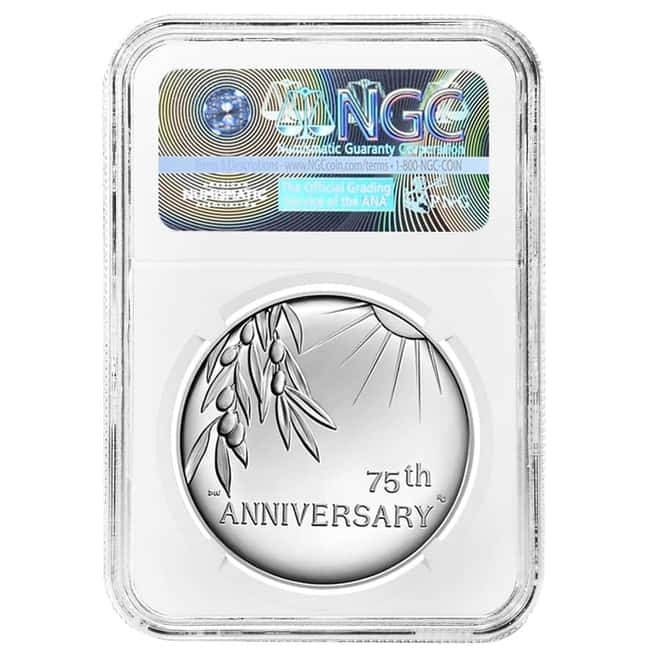 1 oz End of WWII 75th Anniversary Proof Silver Medal NGC PF 69 ER