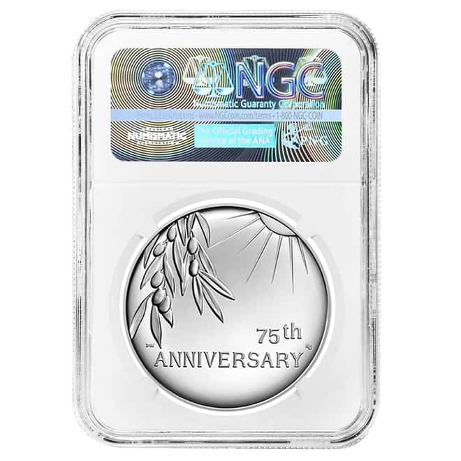 1 oz End of WWII 75th Anniversary Proof Silver Medal NGC PF 70 ER