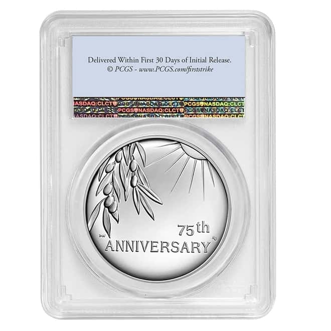 1 oz End of WWII 75th Anniversary Proof Silver Medal PCGS PF 69 FS