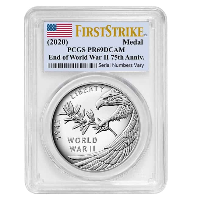 1 oz End of WWII 75th Anniversary Proof Silver Medal PCGS PF 69 FS