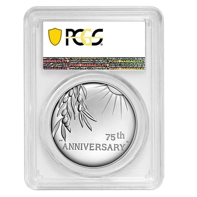 1 oz End of WWII 75th Anniversary Proof Silver Medal PCGS PF 70 FDOI