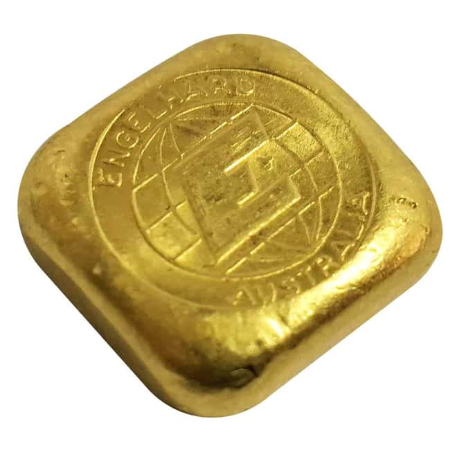 1 oz Engelhard Australia Gold Button Bar .9999 Fine
