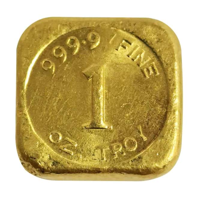 1 oz Engelhard Australia Gold Button Bar .9999 Fine
