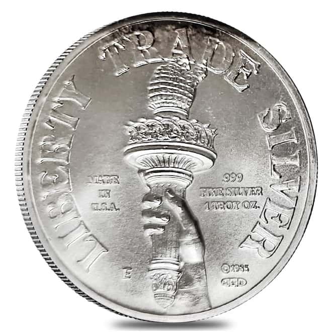 1 oz Engelhard MTB Liberty Trade Silver Round .999+ Fine (Random Year)