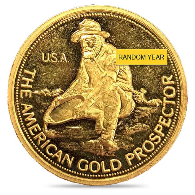 1 oz Engelhard Prospector Proof Gold Round .999+ Fine (Random Year, Scruffy)