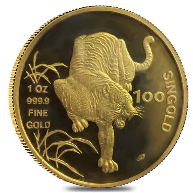 1986 1.9 oz Singapore Year of the Tiger Proof Gold 5 - Coin Set (Sealed)