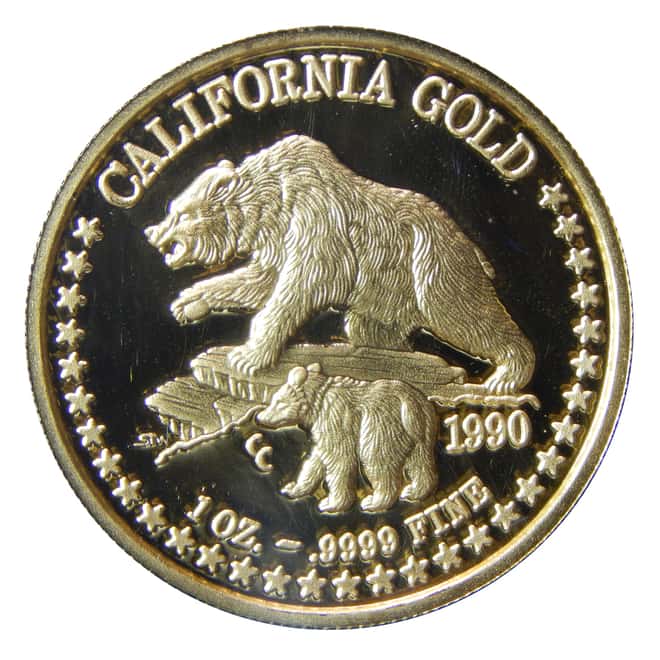 1990 1.85 oz California Gold Proof Set w/Box & COA