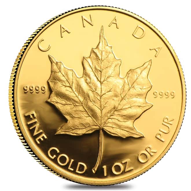 1989 1.85 oz Proof Gold Canadian Maple Leaf 4-Coin Set 