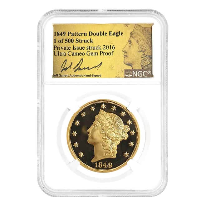 1 oz Gold 1849 Pattern Double Eagle NGC Gem Proof UCAM (w/Box & COA)