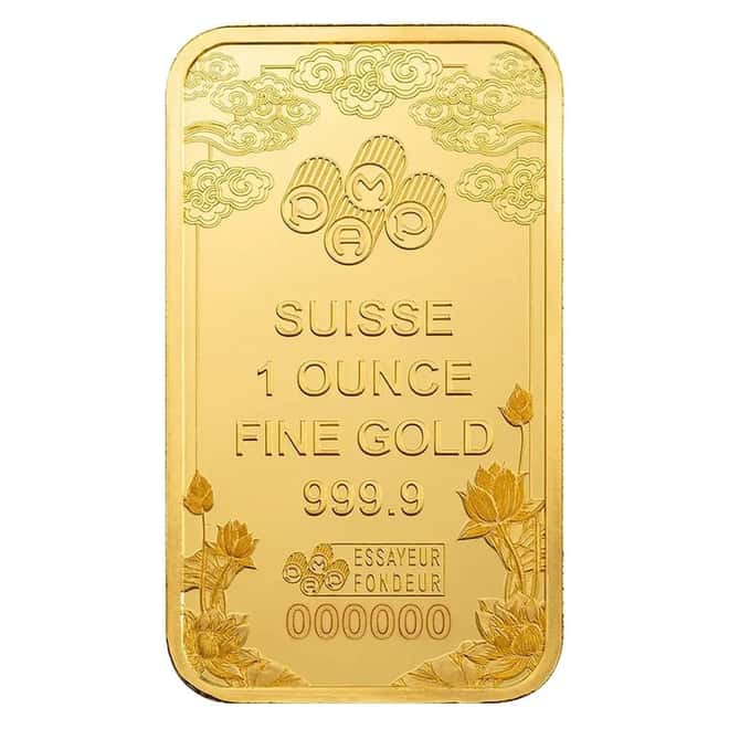 1 oz PAMP Suisse Good Luck Yellow Dragon Gold Bar .9999 Fine (in Assay)