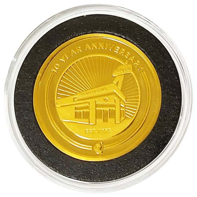 1 oz Gold Chipotle Mexican Grill 10th Anniv Medal .999+ Fine (In Cap)
