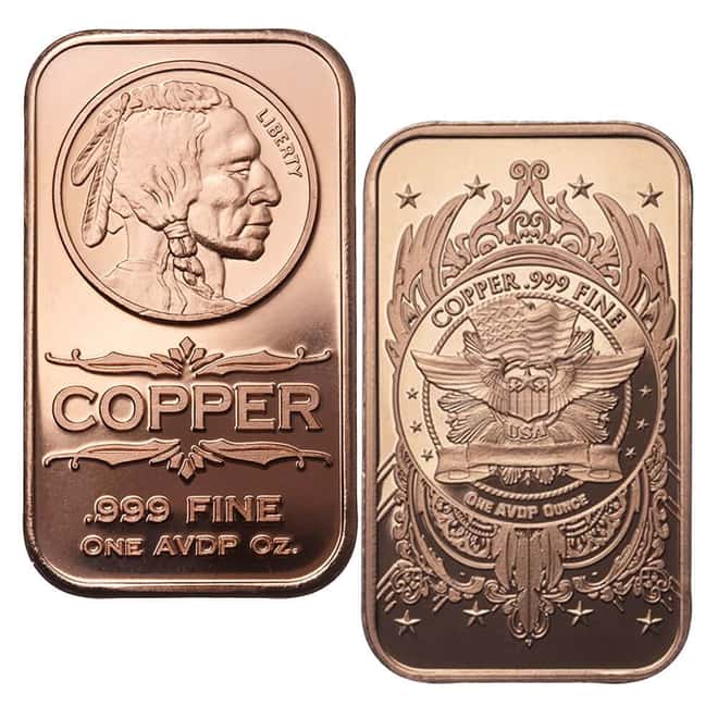 Tube of 20 - 1 oz Indian Head Copper Bar .999 Fine