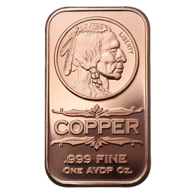 Tube of 20 - 1 oz Indian Head Copper Bar .999 Fine