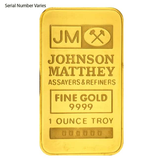 1 oz Johnson Matthey TD Bank Gold Bar .9999 Fine