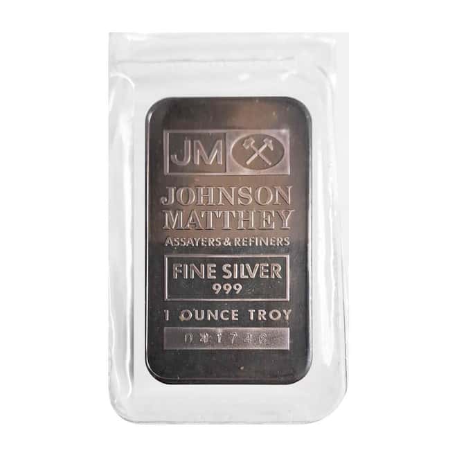 1 oz Johnson Matthey TD Bank Silver Bar .999 Fine