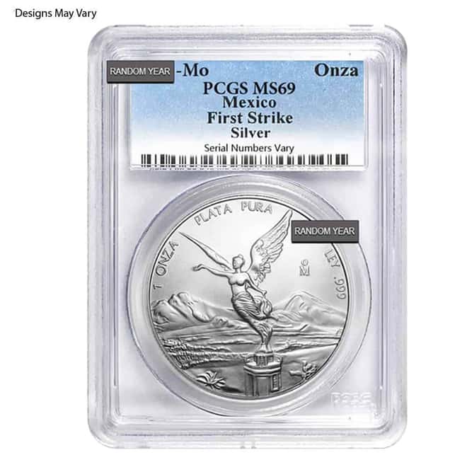 1 oz Mexican Silver Libertad Coin NGC/PCGS MS 69 (Random Year)