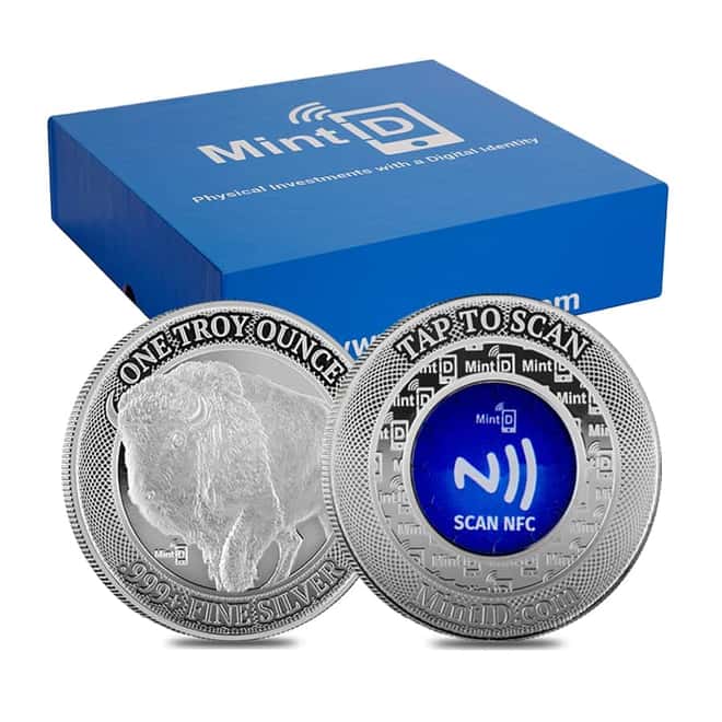 Lot of 20 - 1 oz MintID Buffalo Silver Round .999+ Fine (NFC Scan Authentication)