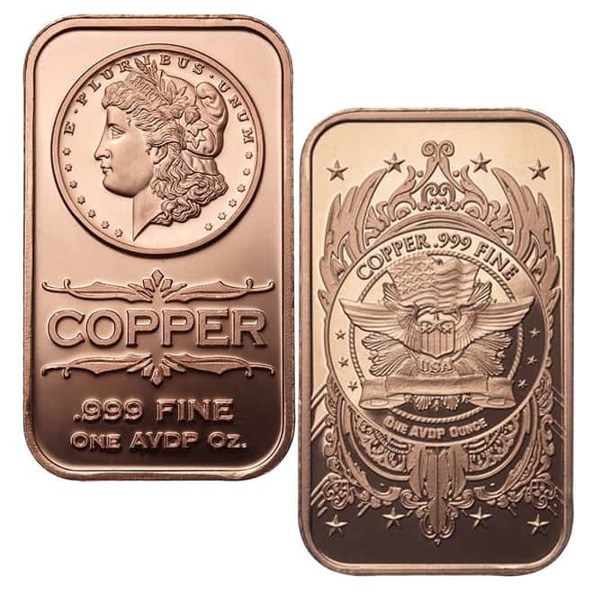 Tube of 20 - 1 oz Morgan Dollar Copper Bar .999 Fine