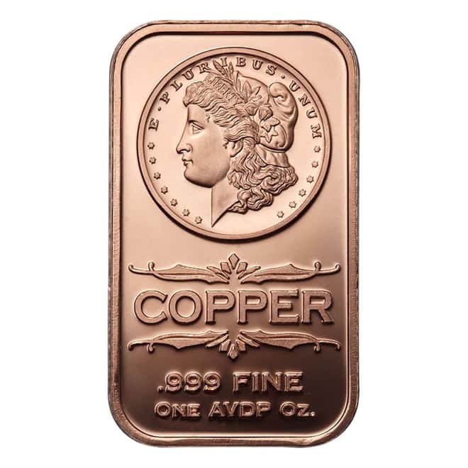 Tube of 20 - 1 oz Morgan Dollar Copper Bar .999 Fine