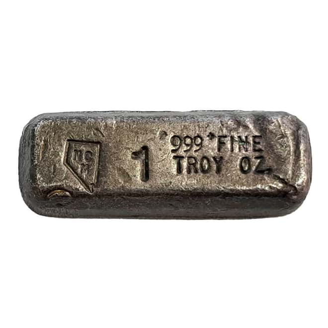 1 oz NCM Nevada Coin Mart Vintage Silver Bar .999 Fine