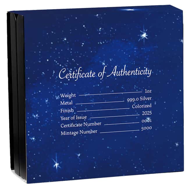 1 oz PAMP Holiday Nativity Colorized Silver Bar (w/Box)