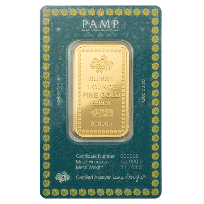 1 oz PAMP Suisse Diwali Gold Bar .9999 Fine (Rangoli Assay)