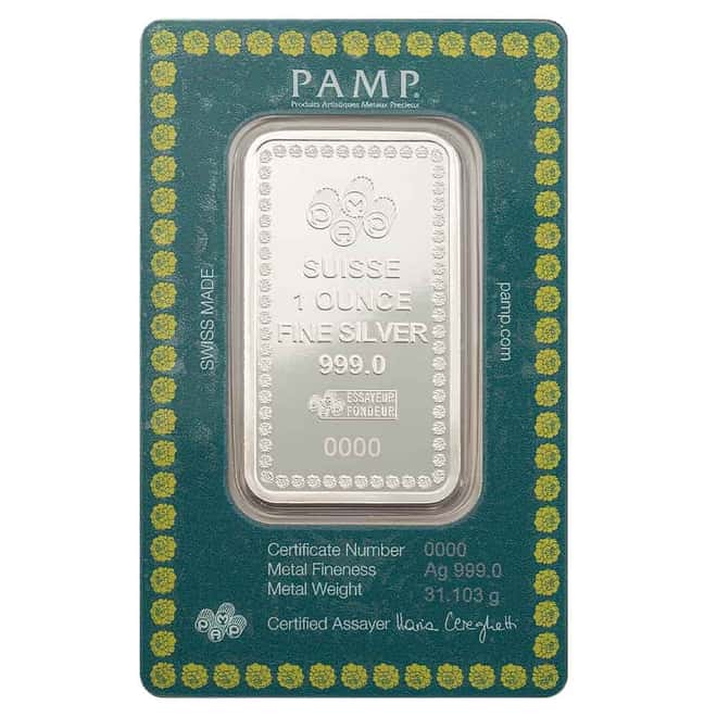 1 oz PAMP Suisse Diwali Lakshmi & Rangoli Silver Bar .999 Fine (in Assay)
