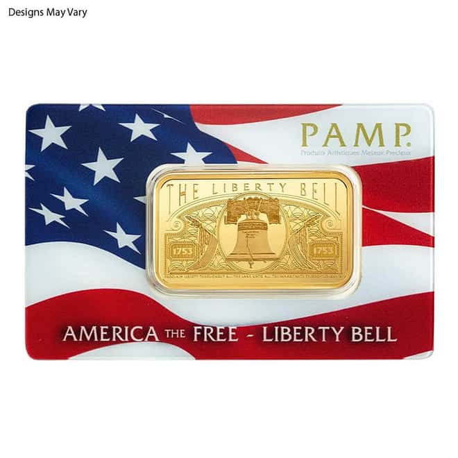 1 oz PAMP Suisse Gold Bar .9999 Fine Random Design (in Assay)