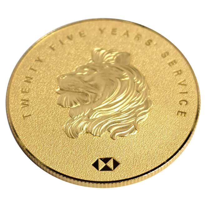 1 oz PAMP Suisse HSBC 25 Years of Service Gold Round .9999 Fine