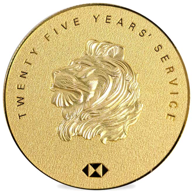 1 oz PAMP Suisse HSBC 25 Years of Service Gold Round .9999 Fine