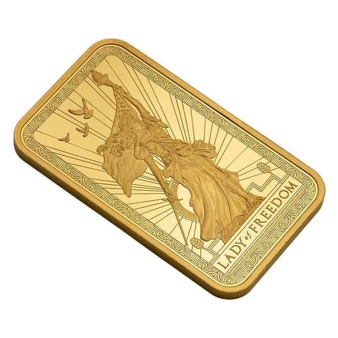 1 oz PAMP Suisse Lady of Freedom Gold Bar .9999 Fine (in Assay)