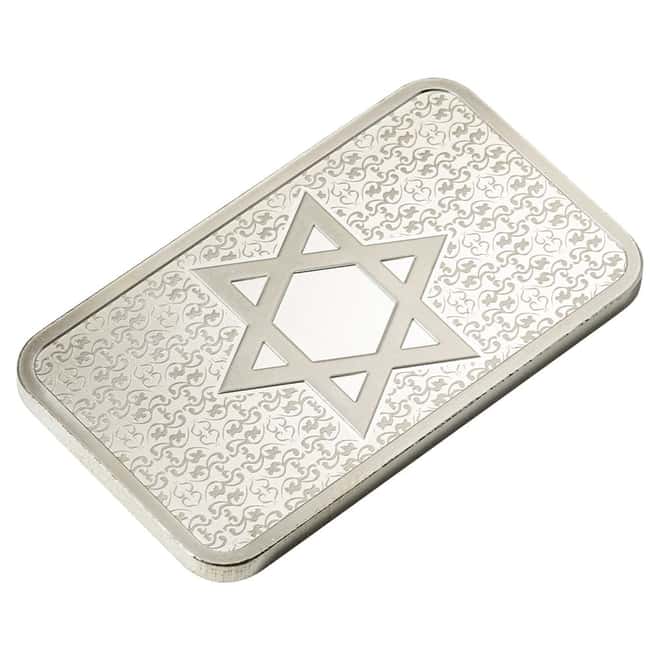 1 oz PAMP Suisse Star of David Silver Bar .999 Fine (in Assay)