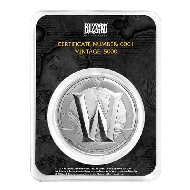 1 oz PAMP Suisse World of Warcraft Silver Token .999 Fine (in TEP)