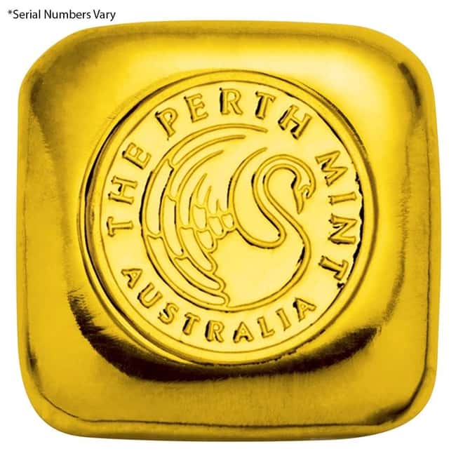 1 oz Perth Mint Cast Gold Button Bar Serial Number Limited Edition .9999 Fine