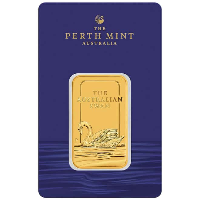 1 oz Perth Mint Swan Gold Bar .9999 Fine (in Assay)