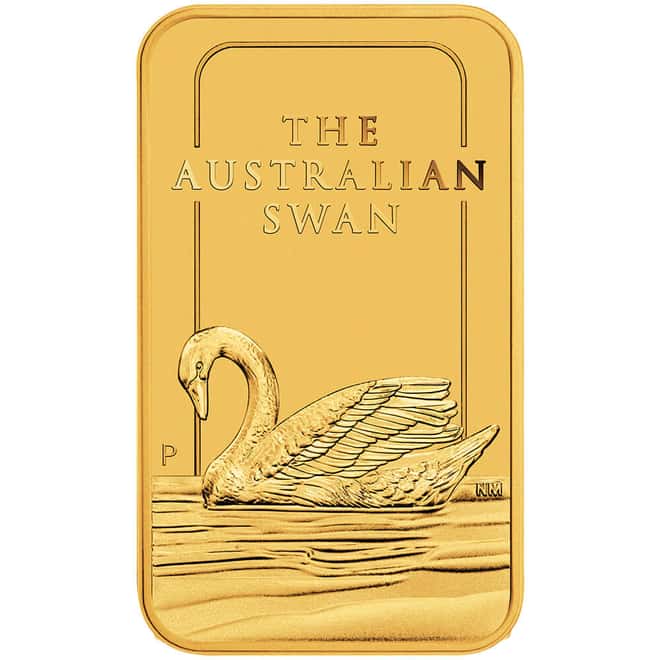 1 oz Perth Mint Swan Gold Bar .9999 Fine (in Assay)