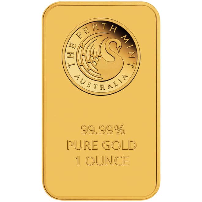 1 oz Perth Mint Swan Gold Bar .9999 Fine (in Assay)