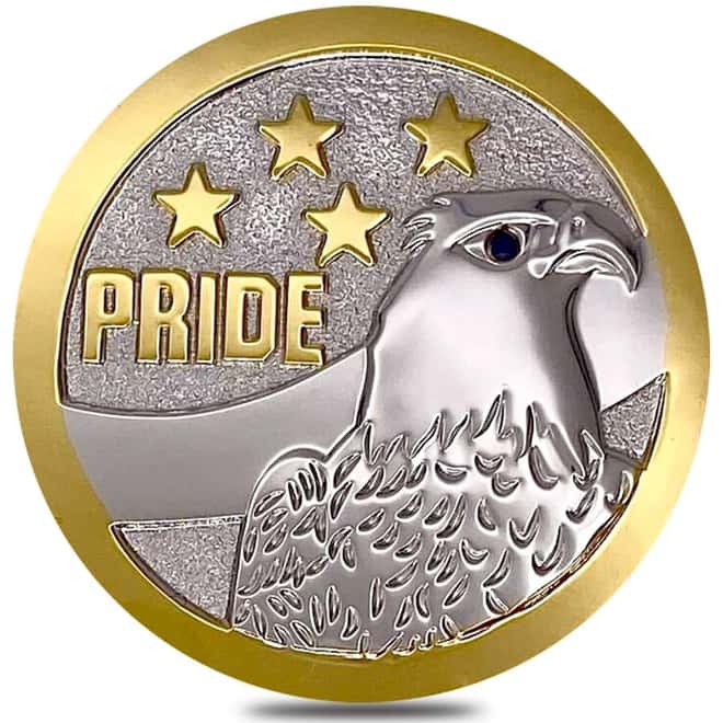 1 oz Pride Honor Courage Duty Sterling Silver Round .925 Fine
