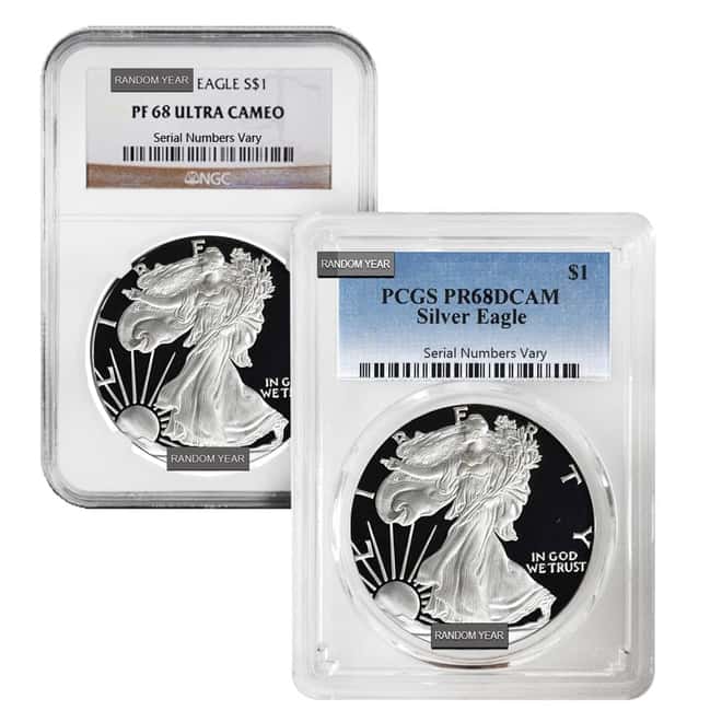1 oz Proof Silver American Eagle NGC/PCGS PF 68 (Random Year)