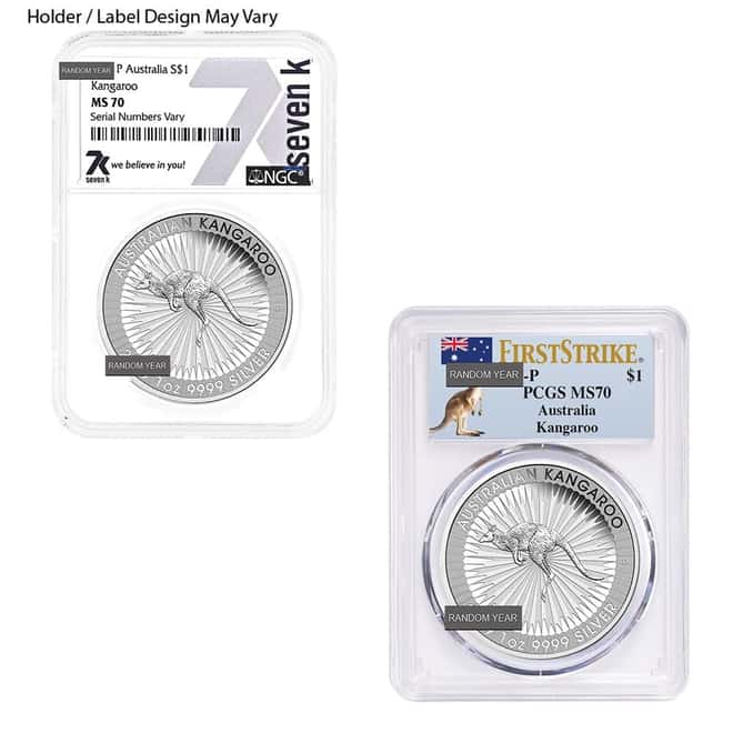 1 oz Australian Silver Kangaroo NGC/PCGS MS 70 (Random Year)